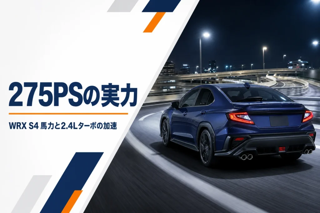 WRX S4の馬力と加速を解説する記事のアイキャッチ
