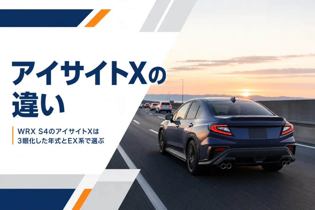 夕暮れの高速道路を走るスポーツセダン