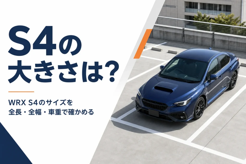駐車場の区画に止まっている4ドアのスポーツセダン